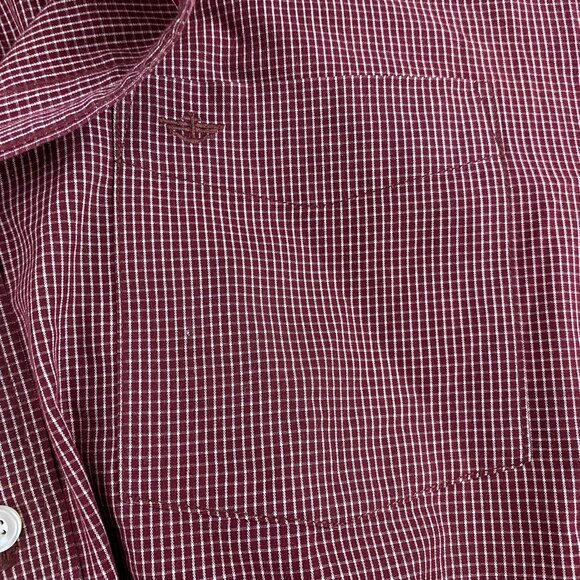 Dockers Men's Shirt XXL Classic Fit Long Sleeve Checkered Cotton & Polyester - Picture 8 of 9